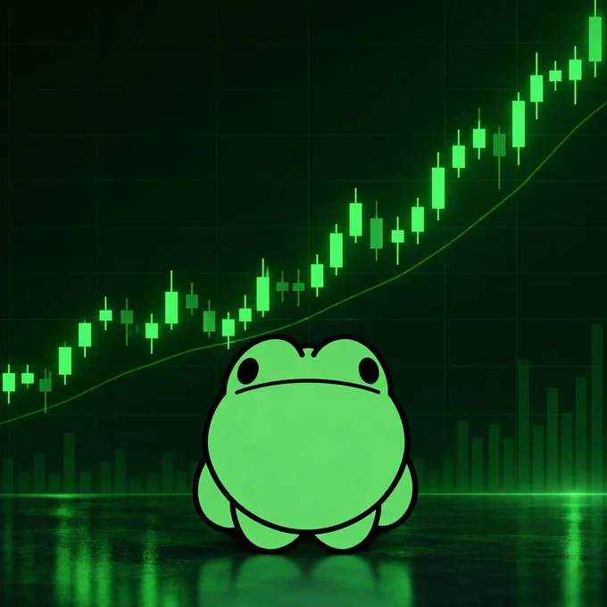 wibet in front of a rising green candle chart