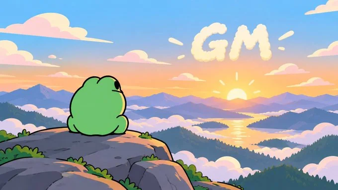 wibet on a rock watching the sun rise over mountains